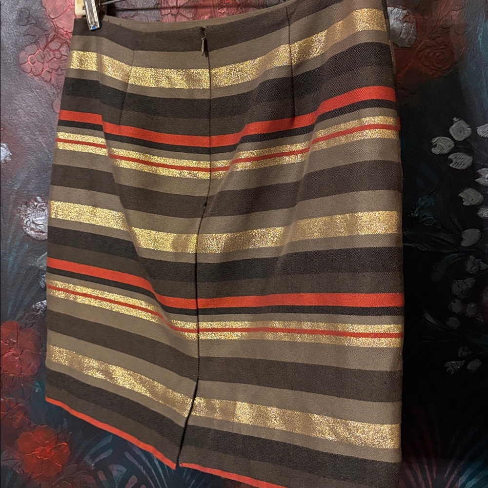 Banana Republic Brown and Gold Striped Mini Skirt